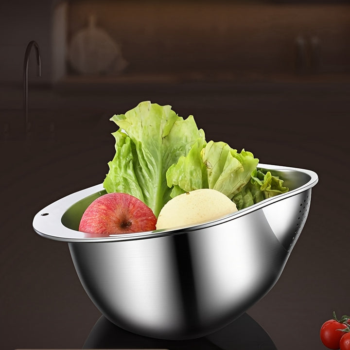 Commercial-Grade Stainless Steel Colander - Extra Large 5.5QT Heavy Duty Food Strainer Basket, Rust-Proof & Dishwasher Safe, BPA-Free & Food Safe for Pasta
