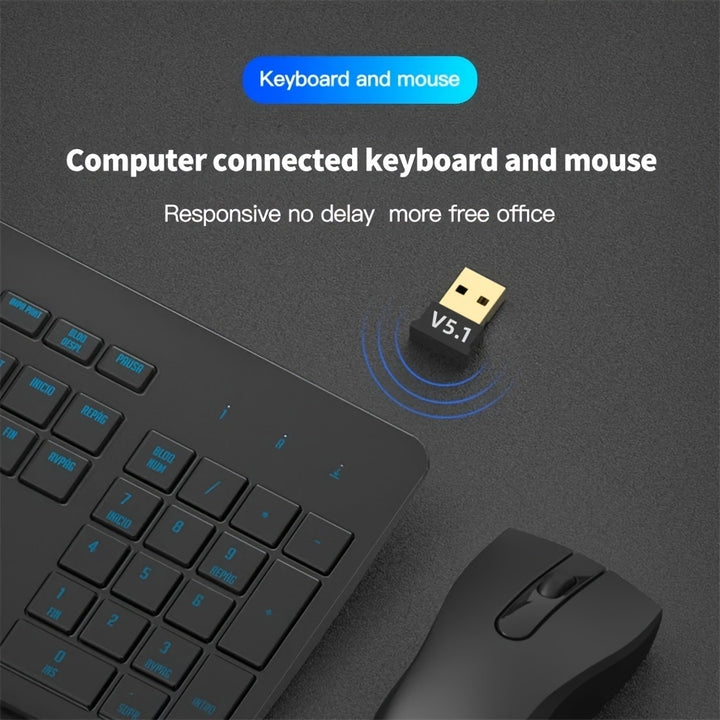 Dericam 5.1 USB Wireless Adapter Dongle, Wireless Network Adapter for PC Laptop Desktop, Compatible with Windows 11/10/8, Smartphone, Tablet, Speaker, Headset, Support Multi-Device Connection