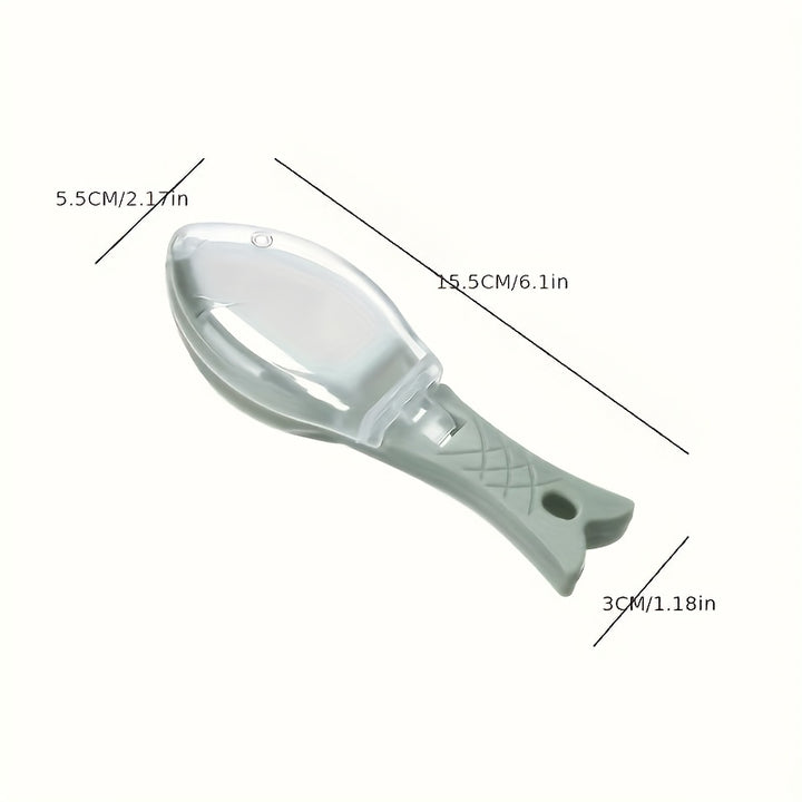 1pc Plastic Fish Scale Remover, Convenient Easy-to-Use Fish Scale Scraper with Storage Box, for Home Kitchen Seafood Processing Tool