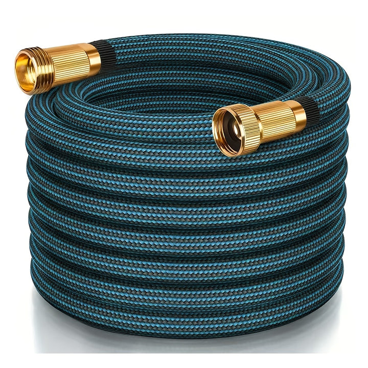 [100ft Heavy-Duty Garden Hose] Heavy-Duty 100ft Garden Hose, Non Expandable | 3/4" Solid Brass Fittings, Leakproof Design, Durable Rubber Material, US Standard Threads | Perfect For Gardening, Cleaning, Forestry 25FT/50FT/75F