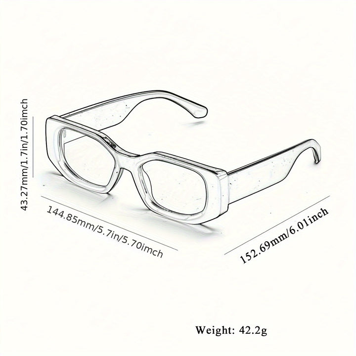 Modische Brille für Herren mit rechteckigem Rahmen, PC-Linse, PC-Rahmen, lässig und sportlich, kein Zubehör im Lieferumfang enthalten