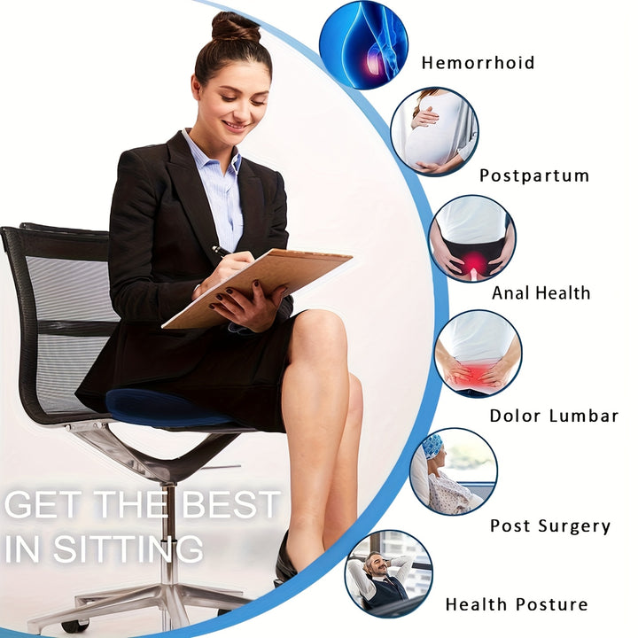 1pc Orthopedic Memory Foam Donut Pillow Coccyx Seat Cushion Hemorrhoid Cushion Tailbone Cushion for Pregnant Butt Cushion Hip Push Up Yoga Pillow Car Office School Chair Seat Pad