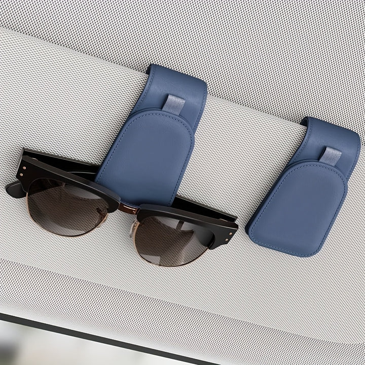 [Magnetic Sunglass Holder] 2pcs Magnetic Cloth Sotfamily Sunglass Holder for Car Visor, Glasses Clip