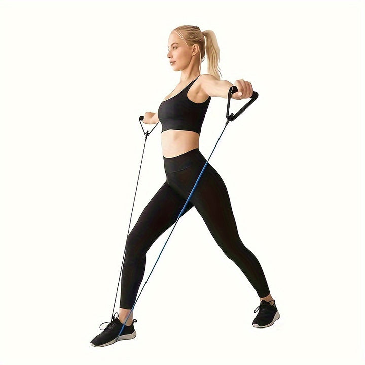 Strengthen Your Muscles with This Durable Yoga Resistance Band - Non-Slip Foam Handle, Gym Sports Fitness Workouts Equipment