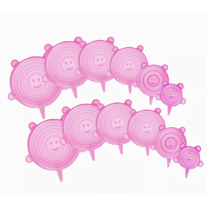 6/12pcs Reusable Silicone Stretch Lids - Multifunctional, Fresh-Keeping Covers for Food Bowls, Fruits & Veggies