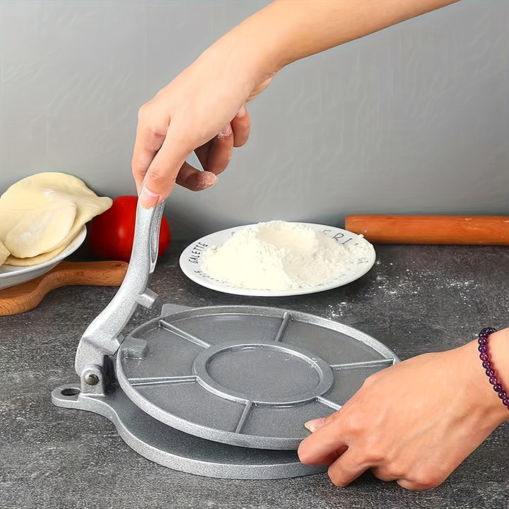 6.5 Inch Corn Tortilla Press Dough Press Corn Tortilla Maker Corn Tortilla Manufacturing Machine Press Press Cutter Patty Rotating Pizza Press Silvery