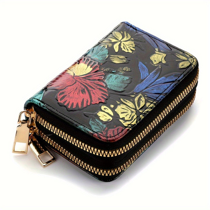 Stylish Womens Double Zipper Wallet - Compact Short Card Holder with Large Capacity, Practical Coin Purse for Everyday Use