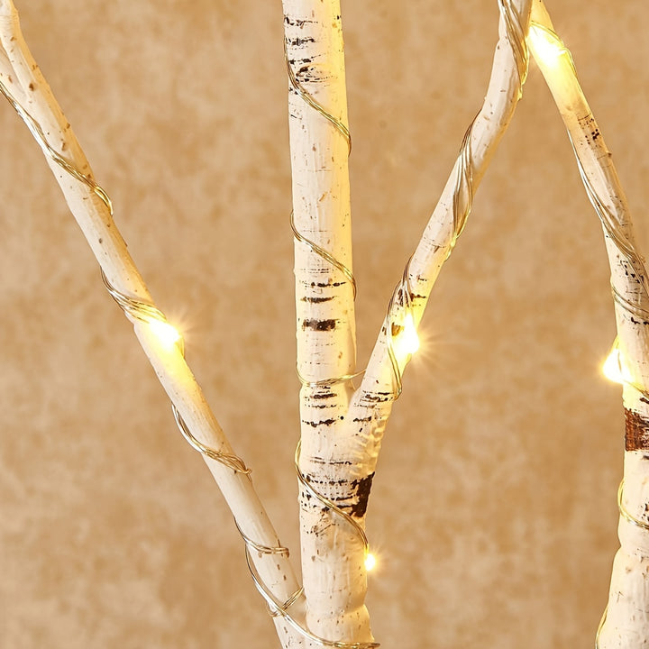 [50-LED Illuminated Birch Branch Light] Elegant 50-LED Illuminated Birch Branch Light - Battery Operated, Realistic Faux Tree for Christmas, Weddings & Home Decor, Available in 31.5" and 26.7" Sizes (Batteries Not Included),