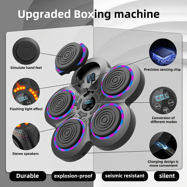 Intelligent Electronic Boxing Target - Upgrade Music Boxing Machine for Adults with Boxing Gloves, Wall Mounted Fitness Striking Equipment for Home, Indoor and Gym Use