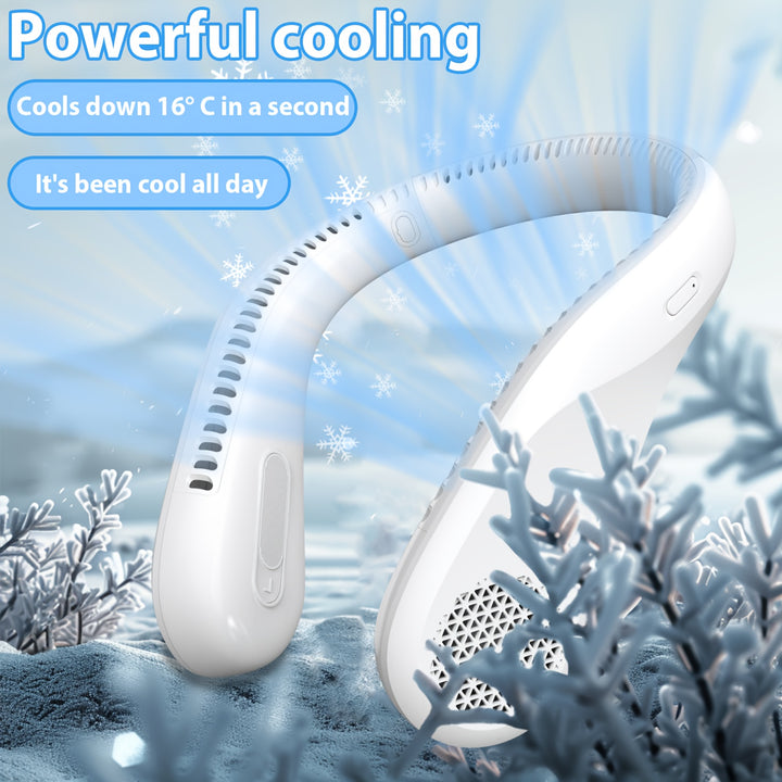 [5200mAh Portable Neck Fan] Rechargeable Portable Neck Fan - 5200mAh USB-Powered Hands Free Bladeless Cooling Fan With 3 Speed | Compact & Lightweight For Outdoor, Travel, Picnic, BBQ, Fishing, Jobsite | Battery Powered (4-16