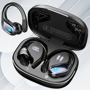 [Pure Bass Sound] LIFEBEE Wireless Earbuds | Earphones with Earhooks | Pure Bass Sound | ENC Noise Cancelling | Dual-LED Display | Built-in Microphone