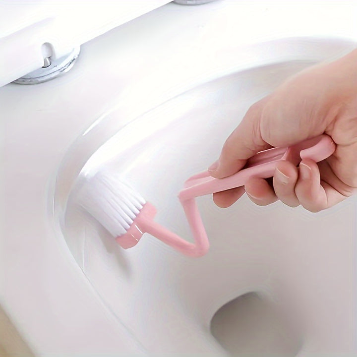 1pc V-shaped Toilet Brush, Small Toilet Brush, No Dead Corner Cleaning Brush, The Household Bathroom Artifact, Can Turn The Toilet Elbow To Hang On The Wall SS