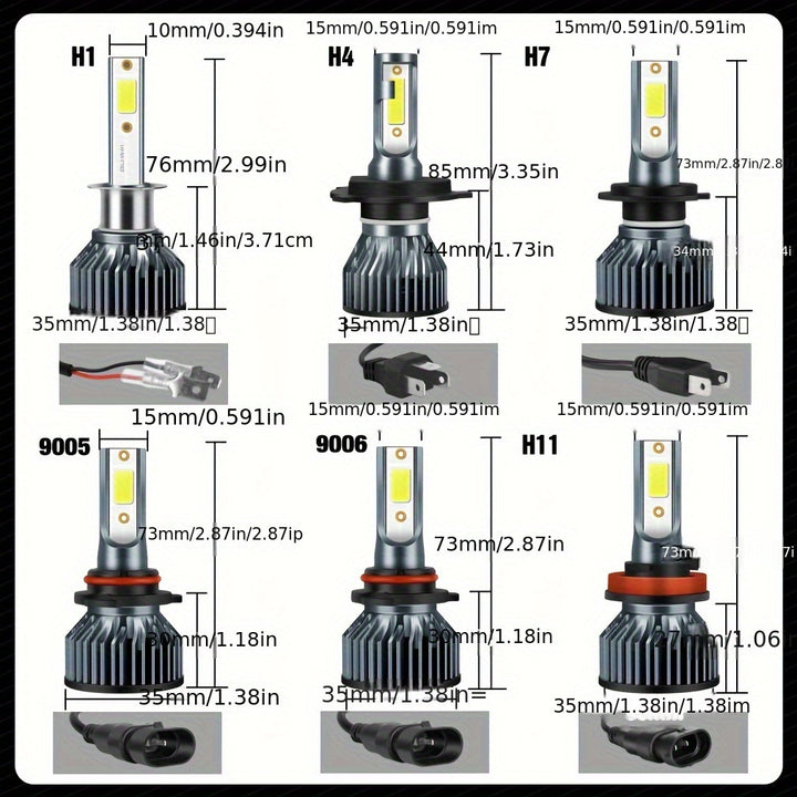 2pcs H7 H4 H11 Led Headlight H1 H8 H9 H11 9005 HB3 9006 HB4 9012 Hir2 Bulb Canbus Led Car Headlight 20000LM Mini Auto Led Lamp Super Bright