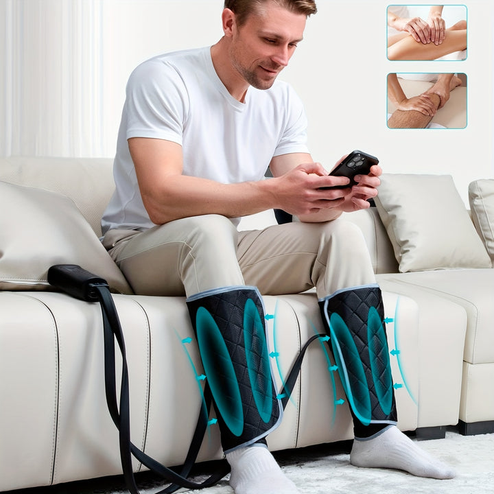 ALLJOY Leg Massager For Circulation, Calf Massager Air Compression With 6 Modes, 2 Heating Levels, 3 Vibration Functions And 30min Auto-Off Adjustable Wraps Gift For Family Friends, Valentines Day Gift For Her