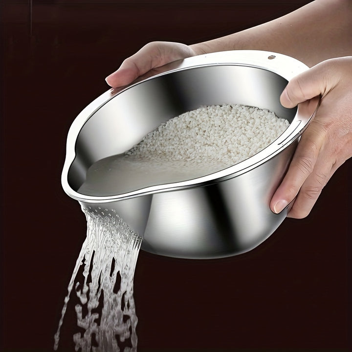 Commercial-Grade Stainless Steel Colander - Extra Large 5.5QT Heavy Duty Food Strainer Basket, Rust-Proof & Dishwasher Safe, BPA-Free & Food Safe for Pasta