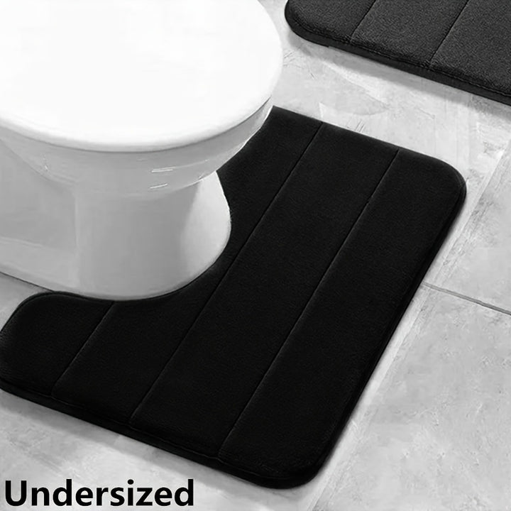 Soft and Comfortable 1pc Memory Foam U-Shaped Bath Rug - Super Absorbent and Anti-Skid Bathmat - Bathroom Accessories and Decor for Fall