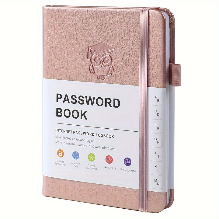 [Pocket Size Password Manager Notebook] Password book with letter labels. Hardbound password manager notebook for the elderly, Internet password log diary, computer and website login address manager, pocket size