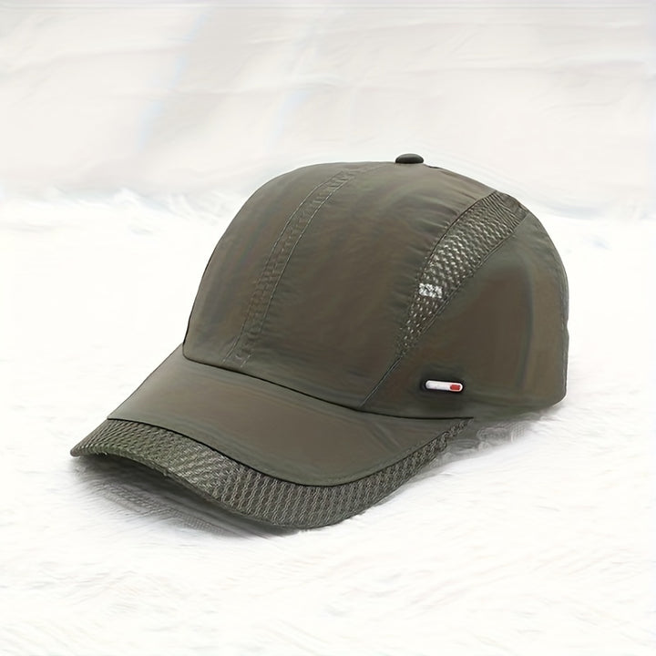Thin Style Quick-Dry Baseball Cap Mesh Hat for Men, Summer Breathable Outdoor Fishing Sun Visor Duckbill Cap