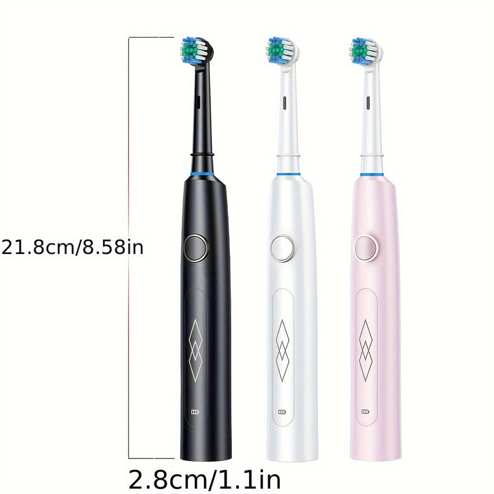 Sleek Black Sonic Electric Toothbrush for Adults - USB Rechargeable, Deep Clean with Soft Bristles, 600mAh Lithium Polymer Battery, Oral Care with 5 Modes, Includes 4 Ribbon-Tied Brushes + Gift Box