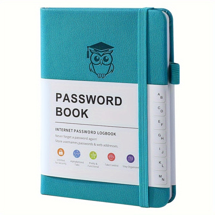 [Pocket Size Password Manager Notebook] Password book with letter labels. Hardbound password manager notebook for the elderly, Internet password log diary, computer and website login address manager, pocket size