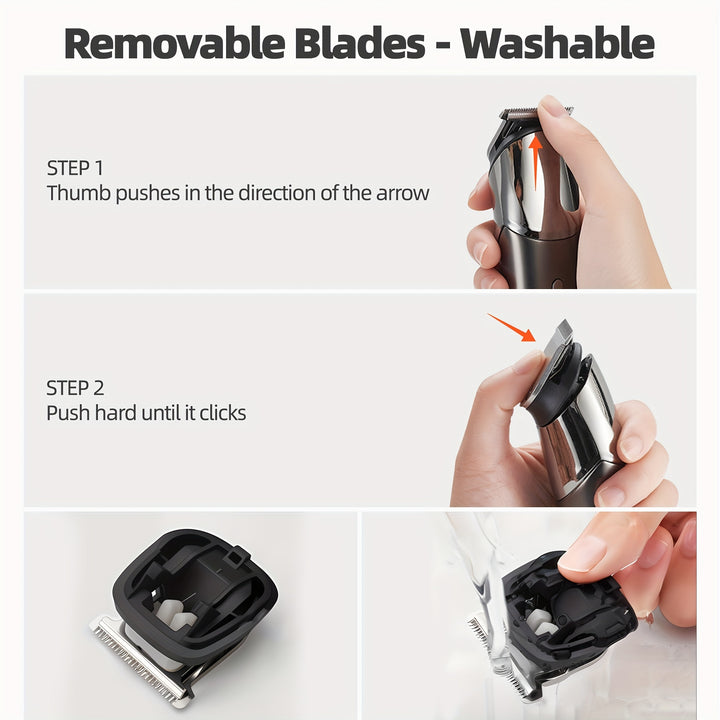 Electric Barber And Beard Trimmer For Men - 11 In 1 Mens Grooming Kit With Hair Clippers, Electric Razor, Shavers For Mustache, Body, Face, Nose & Ear Hair Trimmer, Gifts For Men