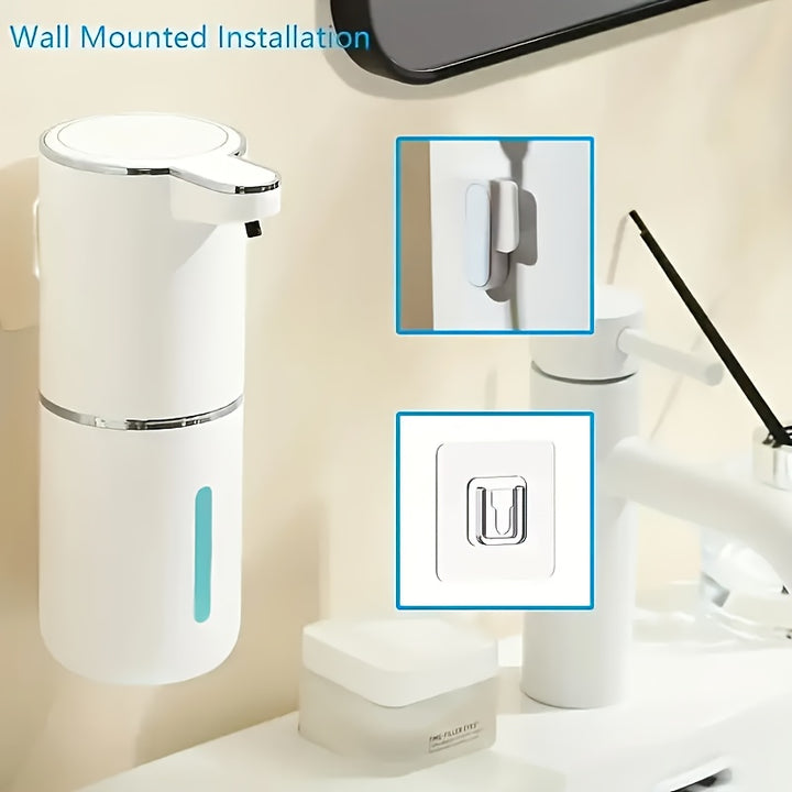 Automatic Soap Dispenser - Touchless Foaming Soap Dispenser 400ml USB Rechargeable Dispenser Electric Wall Mounted 4levels Adjustable Foam Soap Dispenser Pump For Bathroom Kitchen Dish Soap