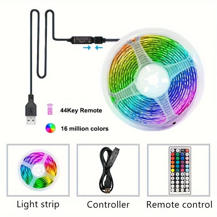 Wireless Control LED Strip Lights Infrared Remote RGB Lighting Decorationg Living Room Atmosphere Light Ribbon Flexible Lamp Decor String