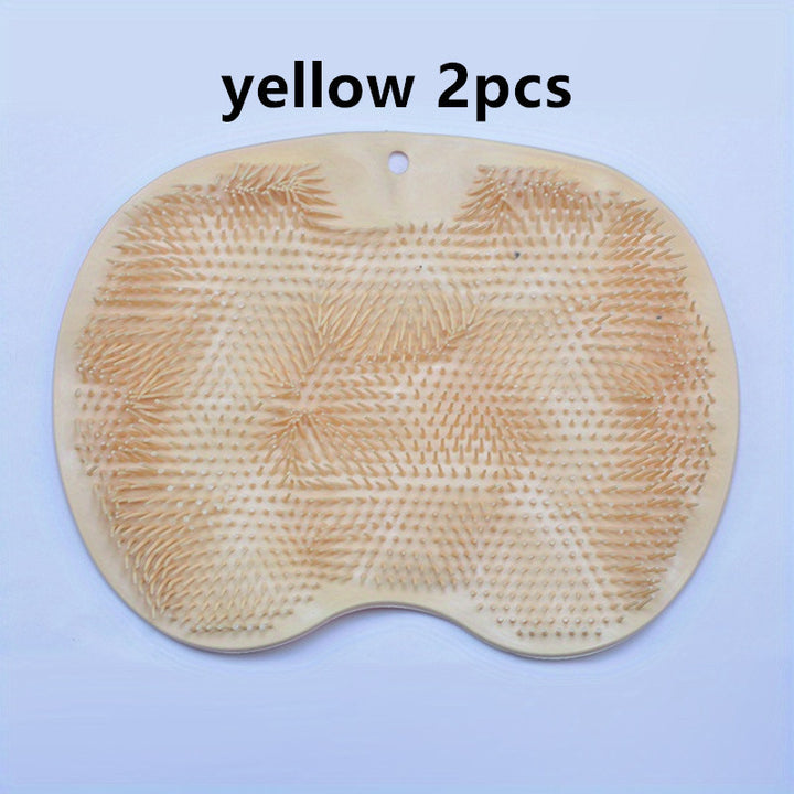 Dual-Texture Exfoliating 1pc Pink Scrubber Pad - Foot & Back, 11.8" - Non-Electric, Durable Plastic/Rubber, Ideal for Bathroom/Kitchen/Outdoor - Enhances Soap Suds Lathering