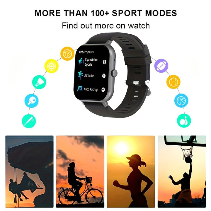 [Full Touch Screen] Smartwatch | 1.83" Full Touch Screen | Text & Call Functions, 100+ Sports Modes, Pedometer, Calorie Counter | Compatible With Android & IOS