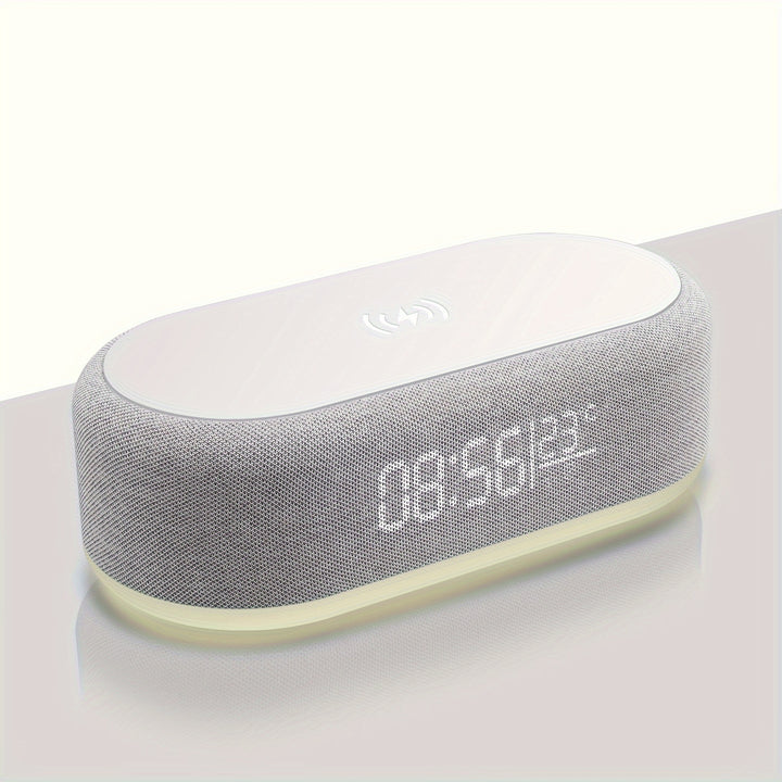 Wireless Charging Station Digital Alarm Clock for Bedroom Temperature Display 15W Wireless Charger Dock with Night Light for iPhone 15/14/13/12/11/X/SE/8 Series