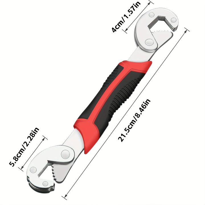 High Carbon Steel Double-Head Adjustable Wrench, High Torque Gear Movable Pipe Pliers, Non-Slip Handle, Durable Material of High Carbon Steel, Suitable for Daily Repair and Maintenance at Home Indoor and Outdoor, KPX
