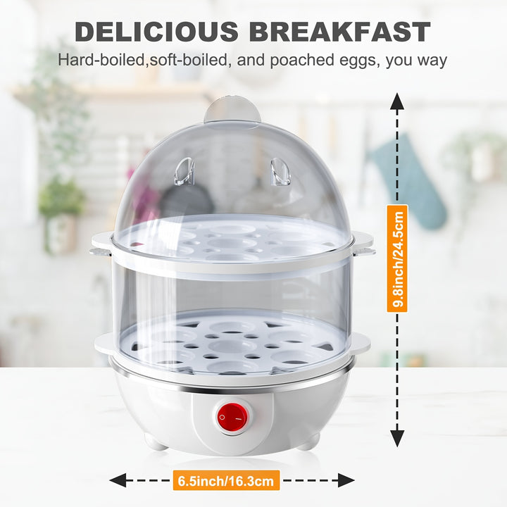 [350W Rapid Electric Egg Cooker] Egg Cooker, 350W Rapid Electric Egg Maker, Egg Steamer, Egg Boiler, Egg Cookers With Automatic Shut Off, 14 Egg Capacity Double-Layer Lazy Egg Boiler, Multifunction Heated Milk, Heated Food