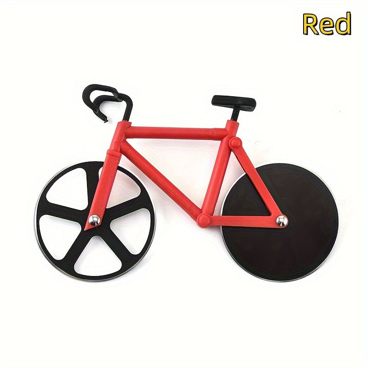 1pc Creative Bicycle-Shaped Pizza Cutter with Dual Stainless Steel Wheels - Easy-Clean, Stand-Up Design for Pizza, Bread & Dough Cutting - Ideal Gift for Pizza Lovers & Cyclists