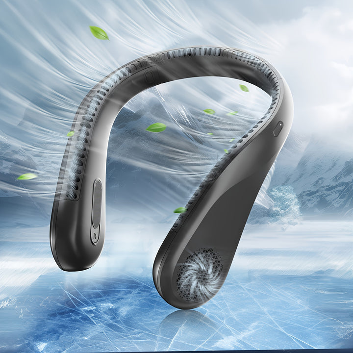 [5200mAh Portable Neck Fan] Rechargeable Portable Neck Fan - 5200mAh USB-Powered Hands Free Bladeless Cooling Fan With 3 Speed | Compact & Lightweight For Outdoor, Travel, Picnic, BBQ, Fishing, Jobsite | Battery Powered (4-16