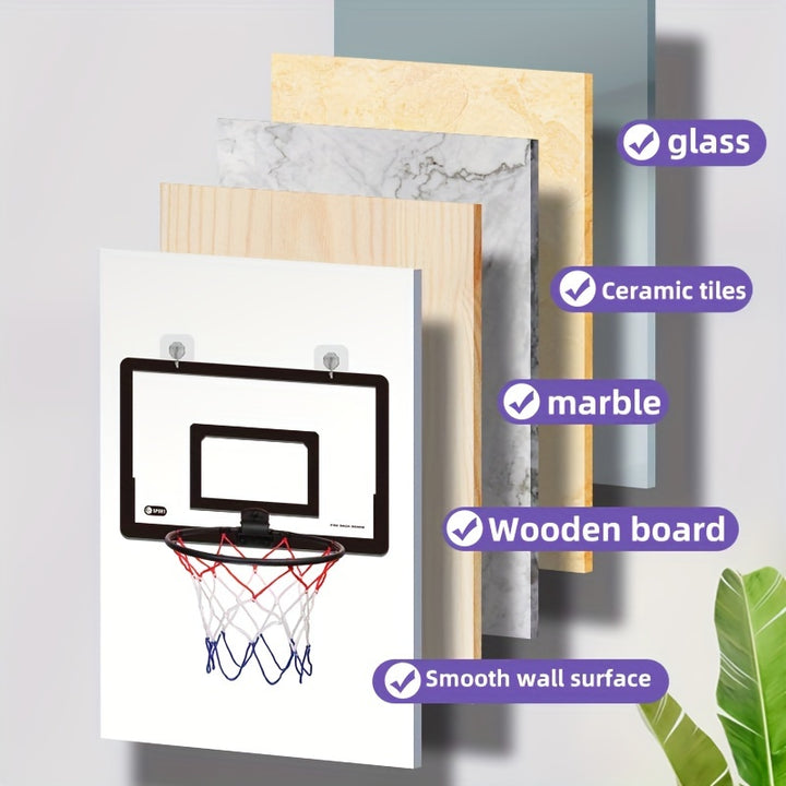 Indoor Punch-free Basketball Hoop, Foldable Wall Mounted Basketball Backboard, With Mini Basketball