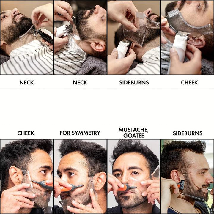 Perfect Line Up & Edging Beard Shaping & Styling Tool with Comb - Works with Electric Trimmers & Clippers for Men's Jaw, Cheek & Neckline