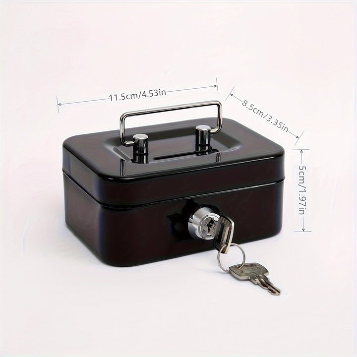 1pc Metal Keylock Storage Box, Money Box, Adult Deposit Box, Coin Deposit Box, Adult Deposit Box, Deposit Box, Cash Register 4.5 * 3.8* 2.3"/11.5 * 9.9 * 5.8cm