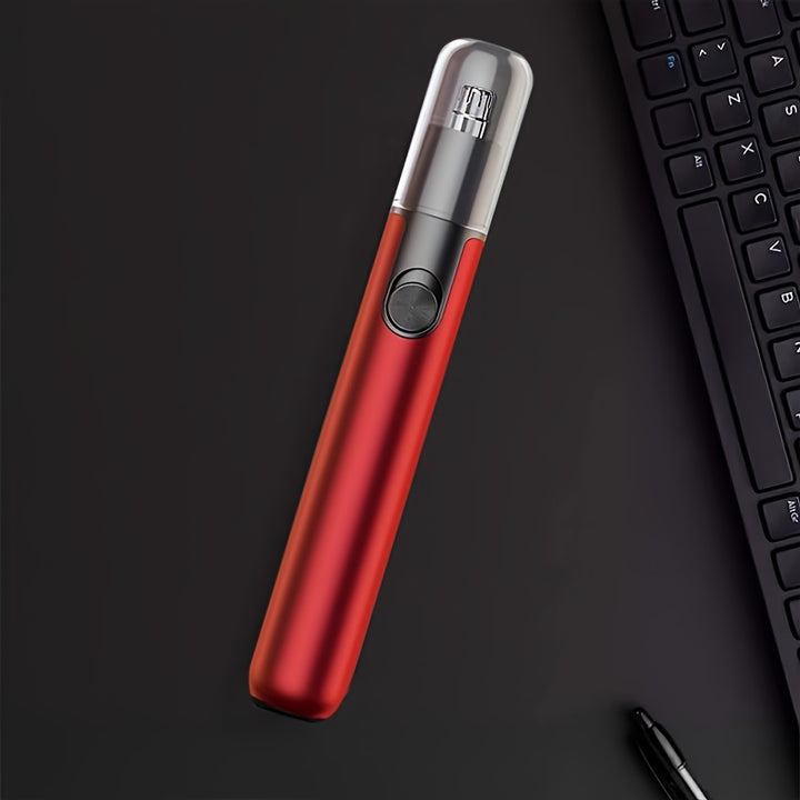 Painless Nose & Ear Hair Trimmer - Aluminum Body, Easy Eyebrow & Facial Hair Removal, Rechargeable Lithium Battery, 4V-12V Operating Voltage for Men & Women, 14+ Age Group, Electric Nose Hair Clippers with LED Light and Trave