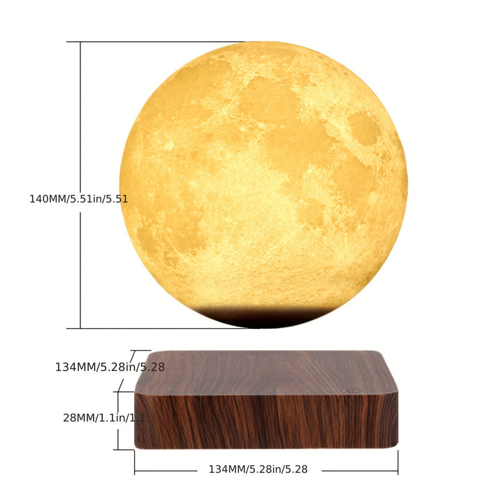 Romantic Decorative Interior Atmosphere Lamp Star Night Light Moon Levitating Moon Table Lamp, Magnetic Floating Night Light With 3 Lighting Modes, 3D Printed Levitation Bedside Table Lamp For Office Bedroom Home Decoration