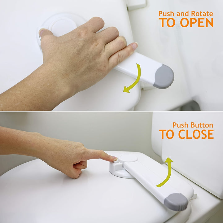 AirXing & Pet Safety Toilet Lock - White Plastic Childproof Latch with Easy-Install Design, Prevents Unauthorized Use for Youngsters & Pets, Secure Bathroom Access, Pet Safety Device, Modern Toilet Accessory, Durable Plastic