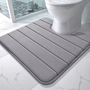 Soft and Comfortable 1pc Memory Foam U-Shaped Bath Rug - Super Absorbent and Anti-Skid Bathmat - Bathroom Accessories and Decor for Fall