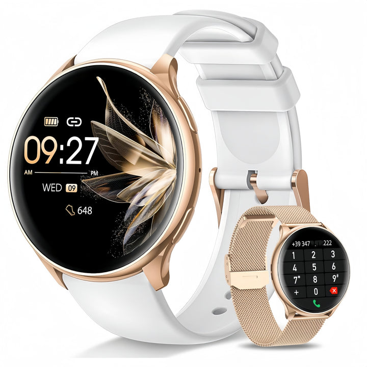 1 Stück LITTLE MEATBALL Smartwatch mit kabellosem Anruf & SMS, minimalistisches Design, 1,32" TFT-Bildschirm, 360x360 Auflösung, wasserfest, 19 Sportmodi, Musikplayer, Schlaftracker, Schrittzähler, magnetisches Laden, 260mAh wiederaufladbar