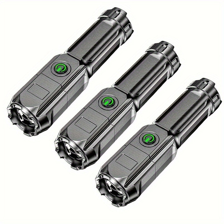 1pc Strong Light Zoom Flashlight Outdoor Multifunctional Portable Household Small Flashlight Telescopic Zoomable Lighting