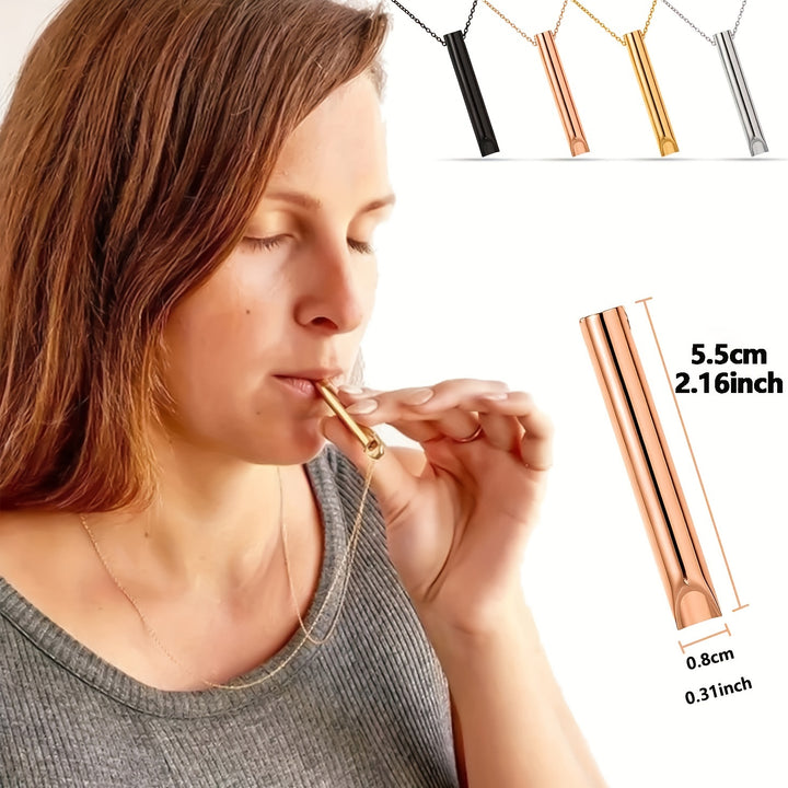 1pc Breathing Necklace For Anxiety & Stress Reducer, Calmigo Calming Device For Meditation, Mindfulness Deep Breathing Tool For Panic Attack, Meditation Relief Gift For Men And Women