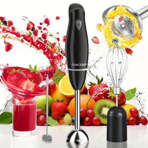 PANCERKA Leistungsstarker Stabmixer, Elektrischer Handmixer 500 Watt, Abnehmbarer Fuß. Handheld Küchengerät Mixer Stab für Suppe, Smoothie, Püree, Babynahrung, 304 Edelstahlklingen