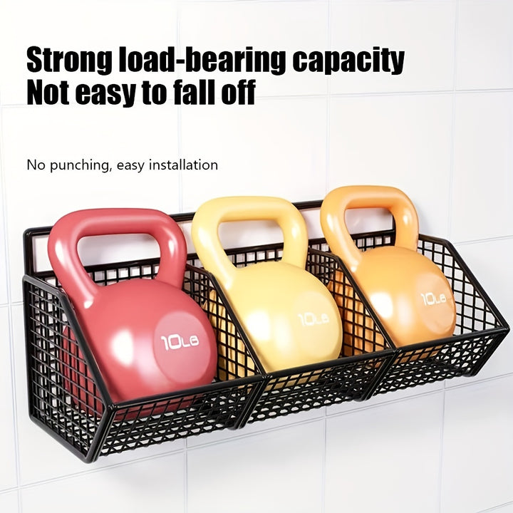 1pc Wall Mounted Kitchen Storage Basket - Multi-Purpose Hanging Storage Rack for Garlic, Onions & Vegetables - Durable Shelf Bins - Perfect for Storage Needs in Small Bathrooms and Kitchens, Bathroom Accessories