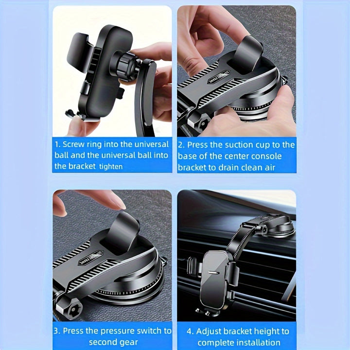 1PC Stylish Model Car Phone Stand Upgrade Adjustable Horizontal And Vertical Phone Stand Universal Suction Cup Stabilizes In-car Navigation Mount For Car Dashboard, Compatible With All Phones