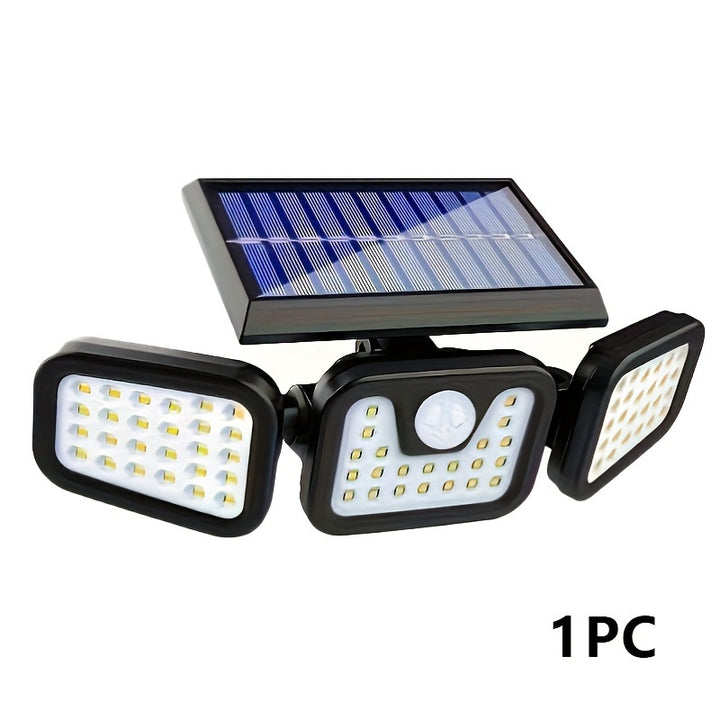 Solar Outdoor Lights: 74LED Outdoor Solar Lamp, Wall-mounted with Motion Sensor, Perfect for Garden, Courtyard, Garage, Porch.