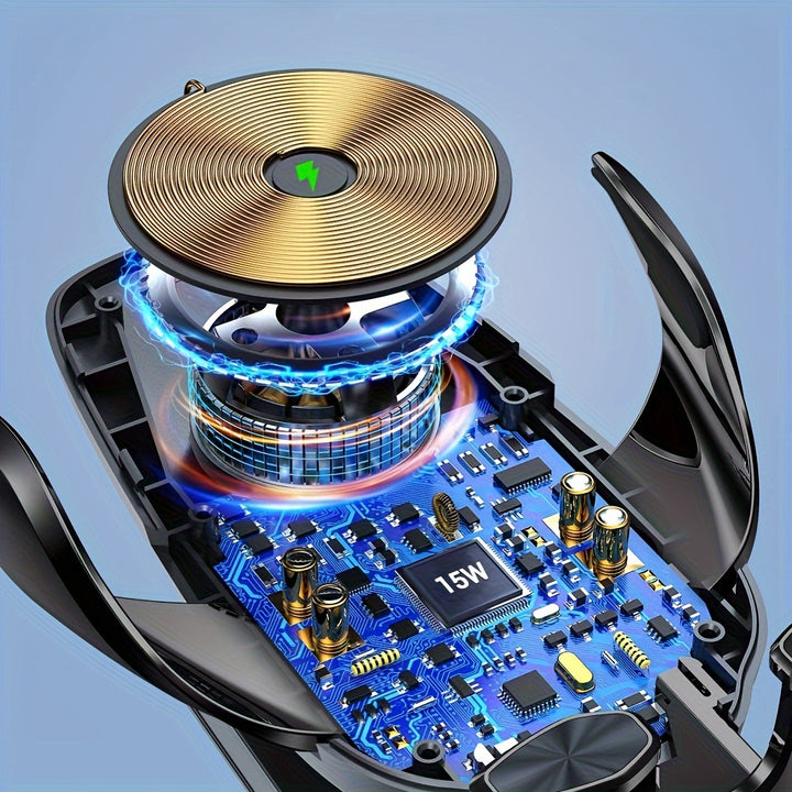 Wireless Car Charger Mount, YITUMU 15W Qi Fast Charging Automatic Clamping Car Phone Holder, Dashboard Air Vent Phone Holder, Compatible With IPhone 14 13 12 11 Pro Max Xs, Compatible With Samsung, S10+ S9+ Note 9, Etc...