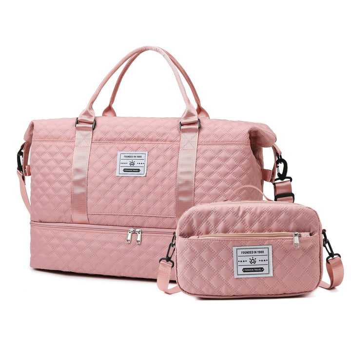 Large Capacity Water-Resistant Travel Duffle Bag - Fashionable Polyester Gym Yoga Tote with Adjustable Strap, Zipper Closure, Polyester Lining - Hand Washable